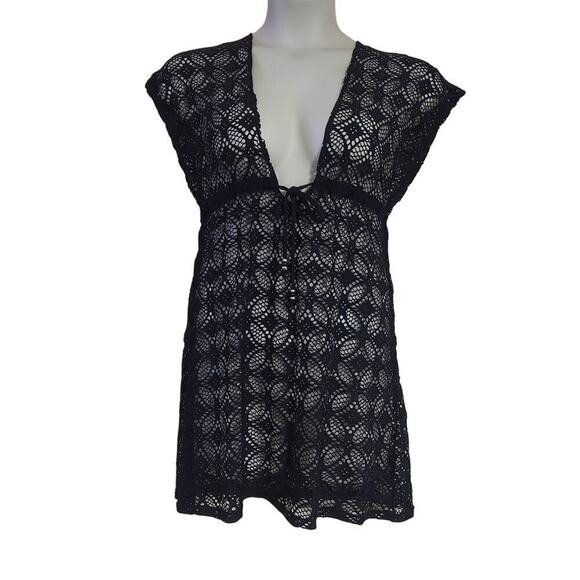 Wave Zone Women's Black Lace Swimwear Coverup - Picture 1 of 6